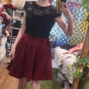 Lace top cap sleeve dress